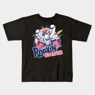 drummer unicorn music Kids T-Shirt